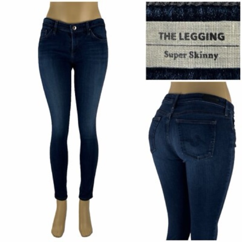 AG Adriano Goldschmied Skinny Jeans in Dark Blue Denim